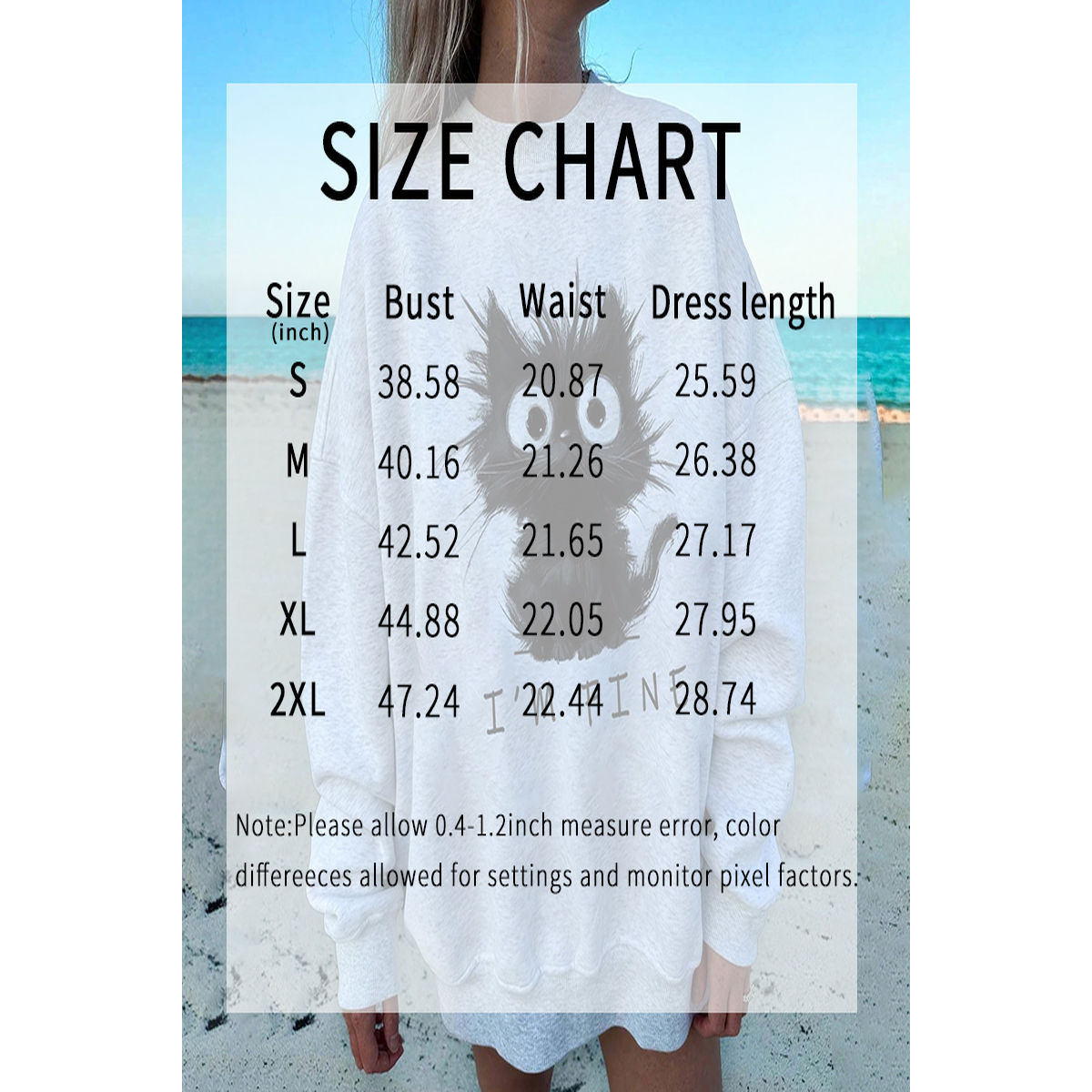 Women Cute Kitten Graphic Sweatshirt Long Sleeve Crewneck Pullover Top