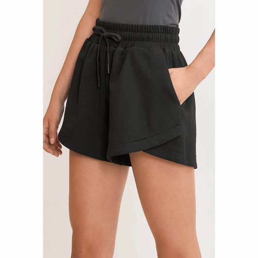 Umgee Full Size Drawstring Sweatshorts with Pockets plus Size