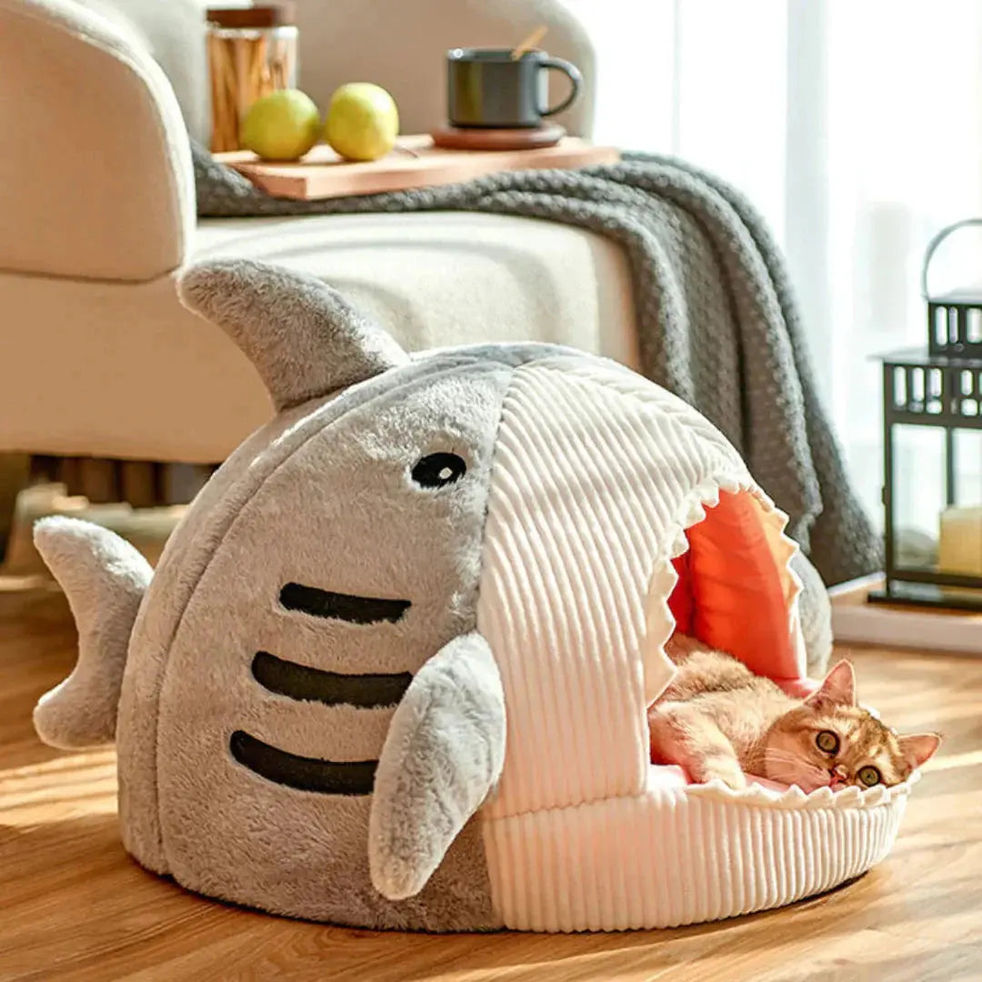 Luxury Plush Shark Pet Bed Gray 6b08b3245ef2562c561ba5ab497912bb kt168shophk