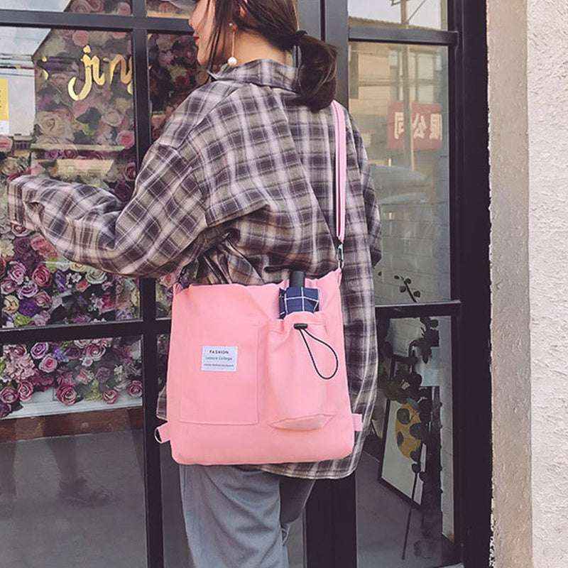 Harajuku Canvas With Pockets Preppy backpack Shoulder Bag