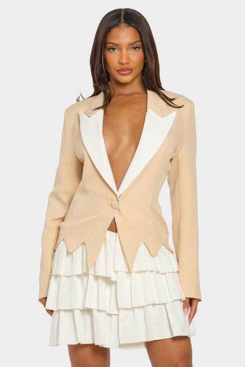 Elevate your wardrobe with the Two-Tone Blazer Dress