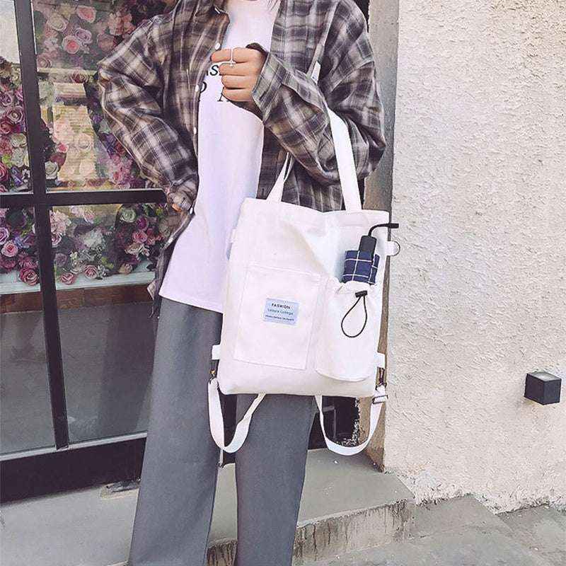 Harajuku Canvas With Pockets Preppy backpack Shoulder Bag