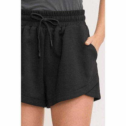 Umgee Full Size Drawstring Sweatshorts with Pockets plus Size