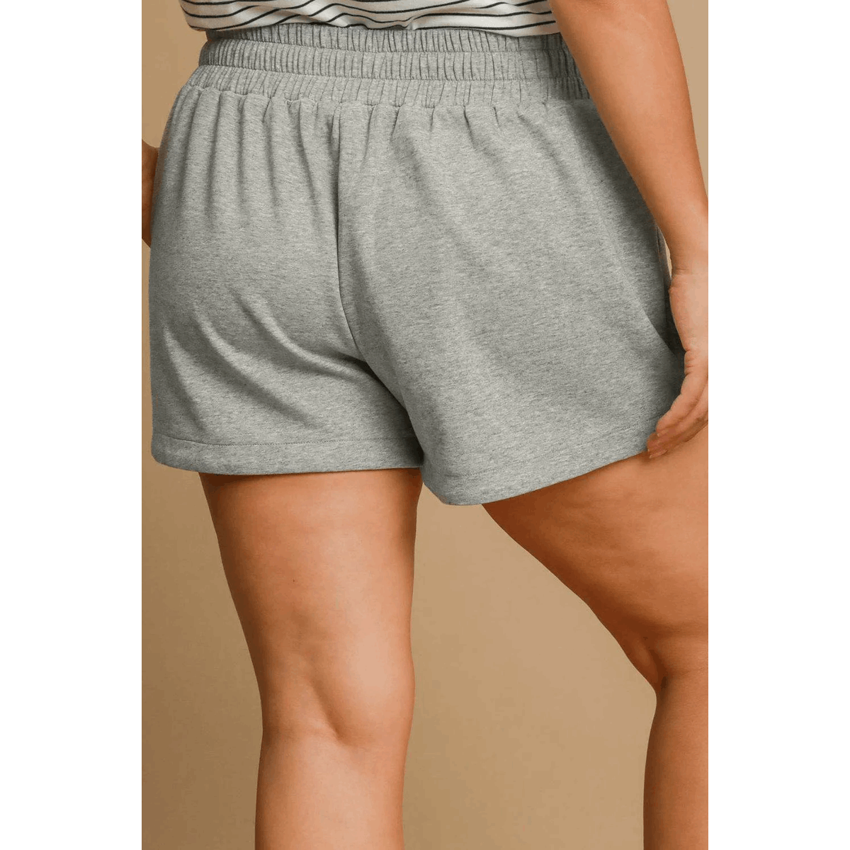 Umgee Full Size Drawstring Sweatshorts with Pockets plus Size