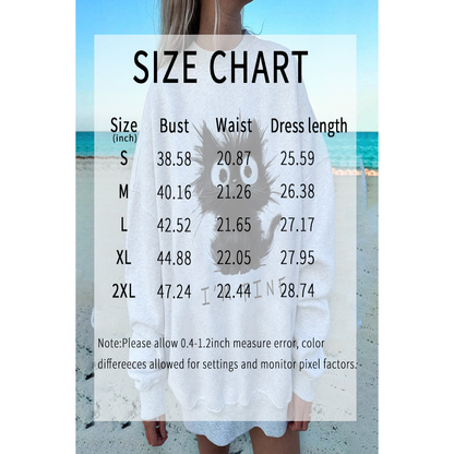 Women Cute Kitten Graphic Sweatshirt Long Sleeve Crewneck Pullover Top