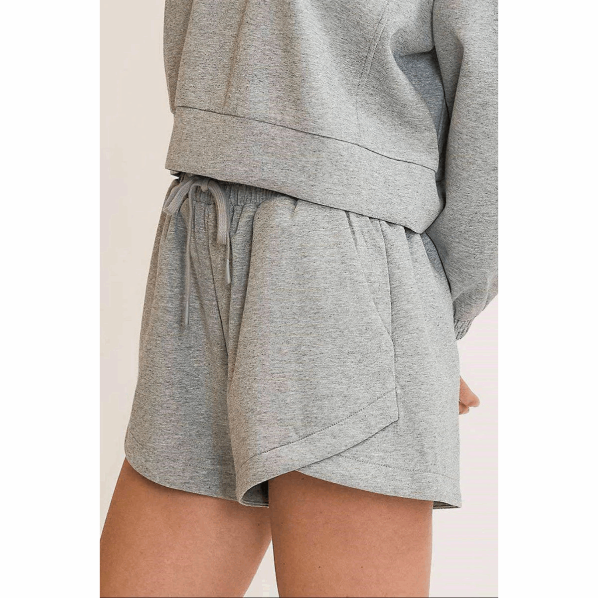 Umgee Full Size Drawstring Sweatshorts with Pockets plus Size