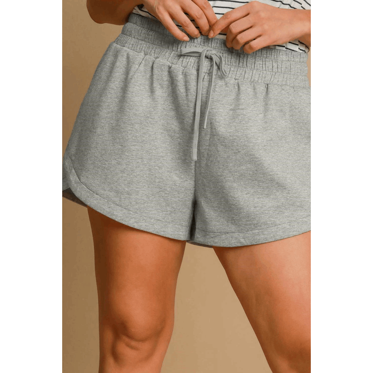 Umgee Full Size Drawstring Sweatshorts with Pockets plus Size