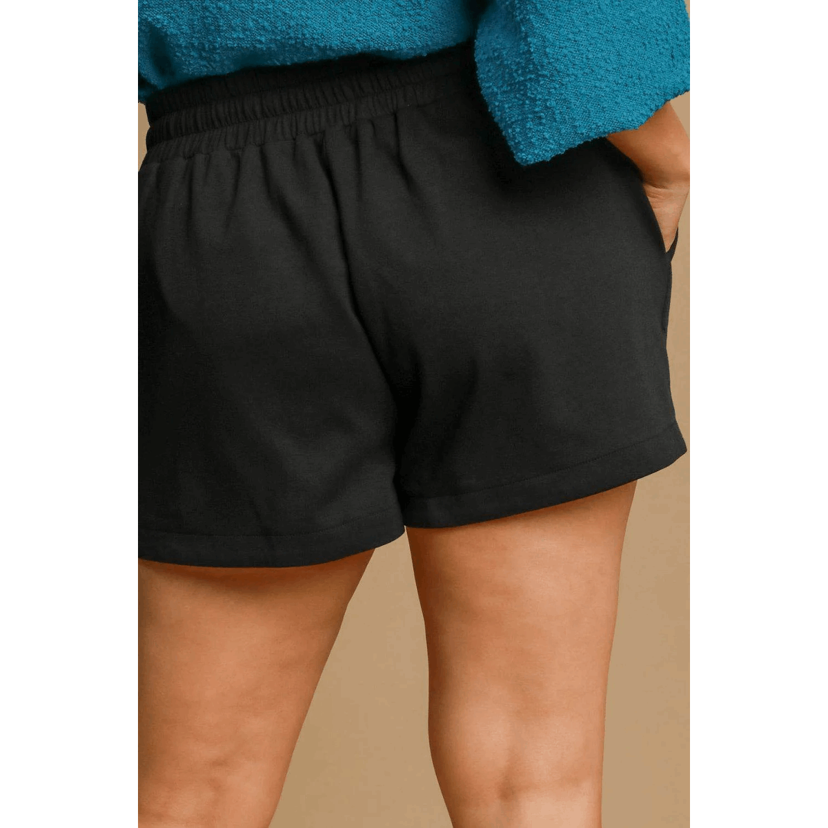 Umgee Full Size Drawstring Sweatshorts with Pockets plus Size
