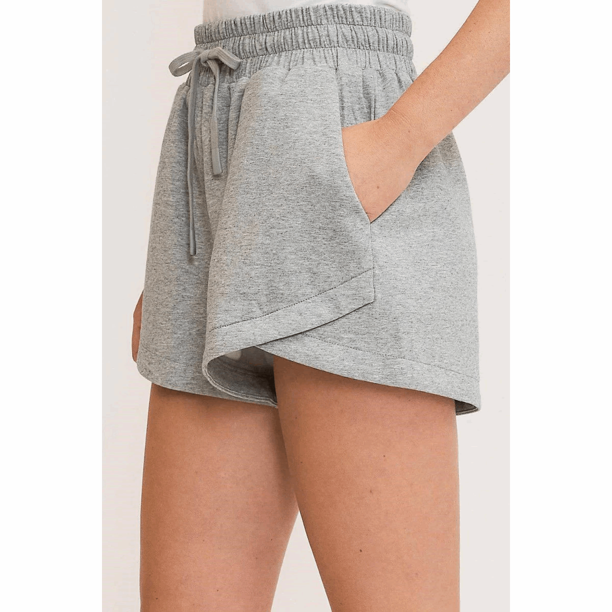 Umgee Full Size Drawstring Sweatshorts with Pockets plus Size