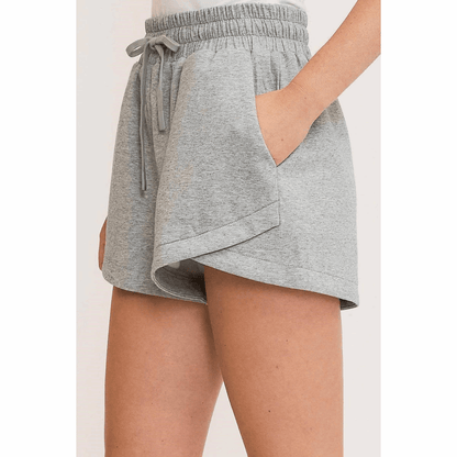 Umgee Full Size Drawstring Sweatshorts with Pockets plus Size