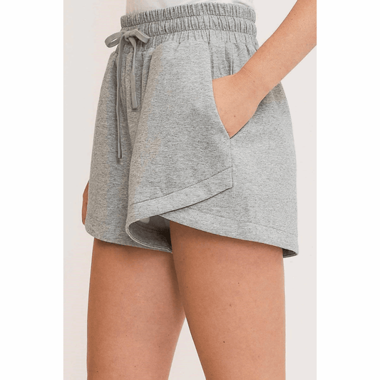 Umgee Full Size Drawstring Sweatshorts with Pockets plus Size