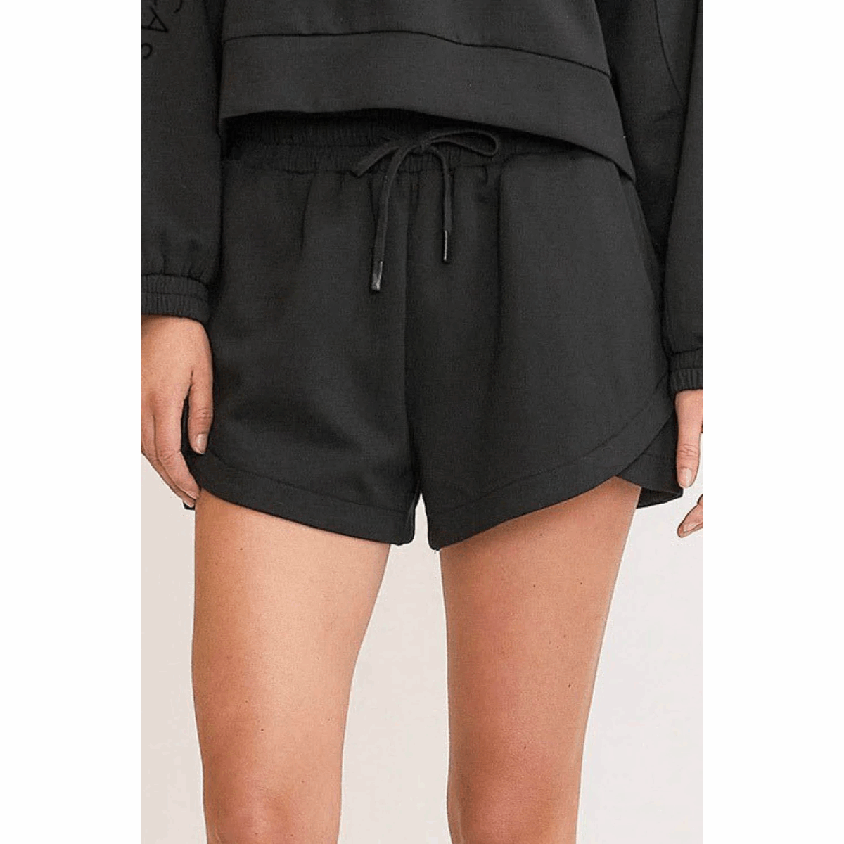 Umgee Full Size Drawstring Sweatshorts with Pockets plus Size