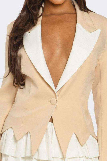 Elevate your wardrobe with the Two-Tone Blazer Dress