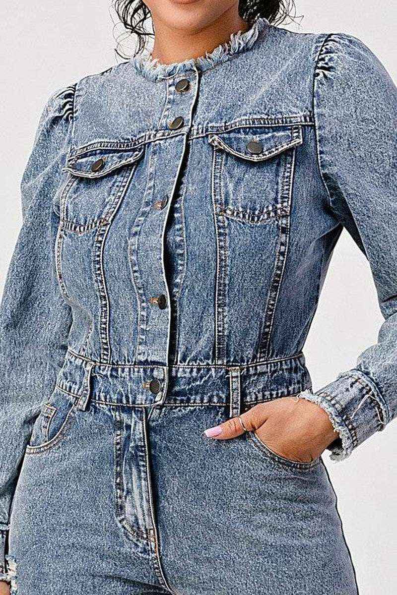 LONG SLEEVE DENIM ROMPER kt168shophk Buy Online