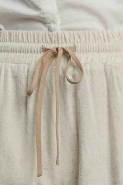 Umgee Full Size Color Blocked Scalloped Hem Shorts plus Size