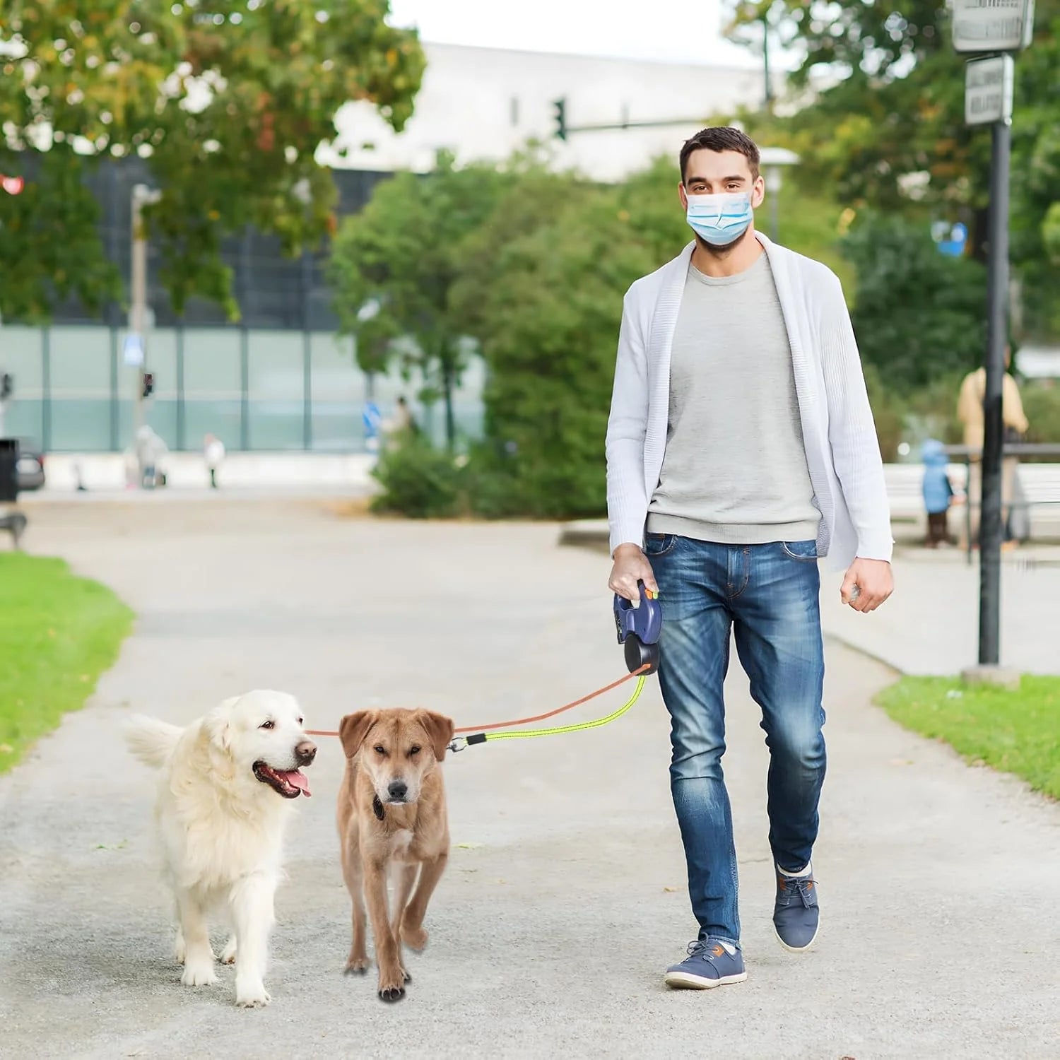 Dual Pet Leash Retractable Reflective Lead 360 Swivel Double Dog Walking Leash 7342c6637b0c8ef641486be5cff2cb4c kt168shophk