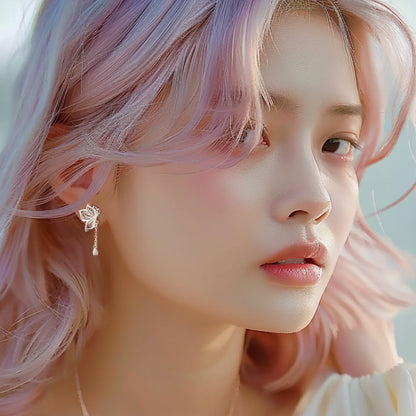 S999 Silver Sweet Tassel New Butterfly Earrings