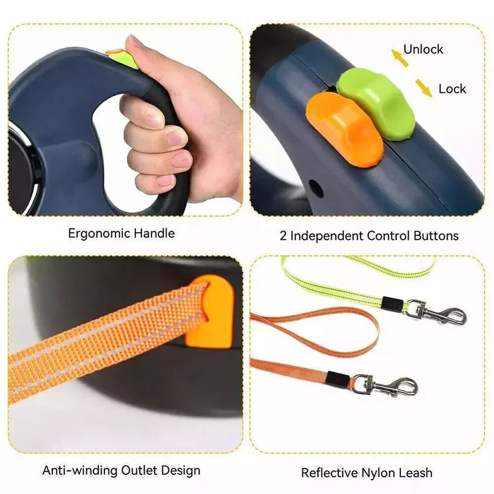 Dual Pet Leash Retractable Reflective Lead 360 Swivel Double Dog Walking Leash 7adb56befa511fbab6e1be6dc2898273 kt168shophk