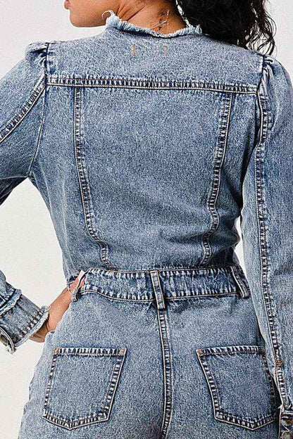 LONG SLEEVE DENIM ROMPER kt168shophk Buy Online