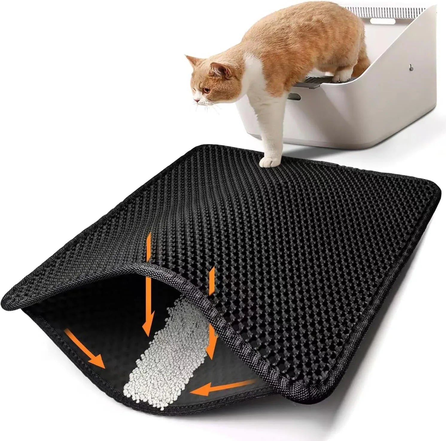 Cat Litter Trapping Mat Black 23" X 17" 915eb4776b456f05bb4865fa2c1e9819 kt168shophk