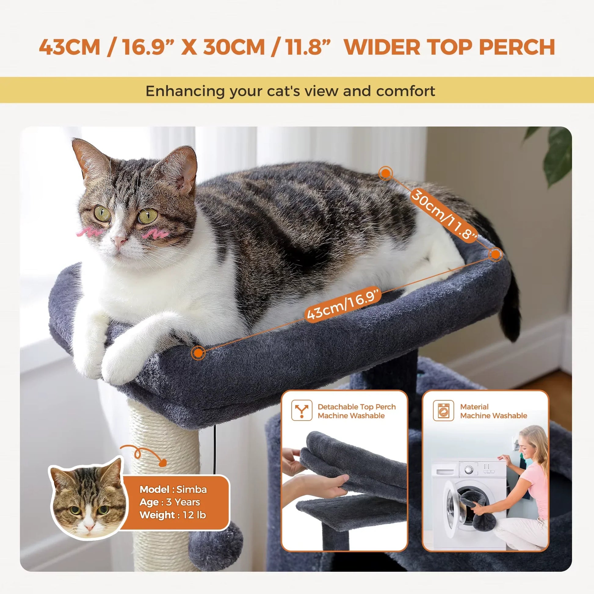 Cat Tree for Large Cats Cat Tower for Indoor a037312dd9c8212213333cacdf5ffb14 kt168shophk