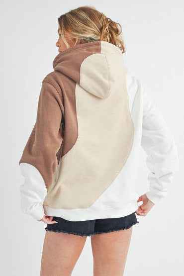 Aemi + Co Color Block Hoodie with Kangaroo Pocket for Stylish Comfort