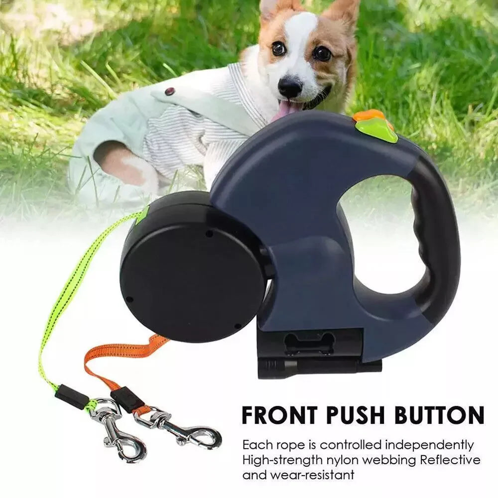 Dual Pet Leash Retractable Reflective Lead 360 Swivel Double Dog Walking Leash afa2646f00b7d73afd3537f706e9ba4a kt168shophk