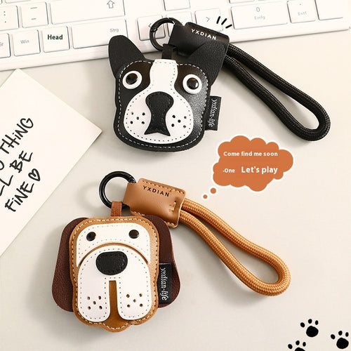 Adorable Cartoon Leather Puppy Car Key Ring - Perfect Accessory for Dog Lovers!