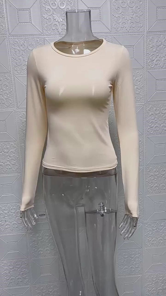 European and American Women'S Casual Long Sleeve T-Shirt